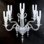 lampada da parete in cristallo mille nuits baccarat cinque bracci con verrine