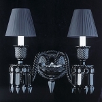 lampada da parete in cristallo baccarat zenith due luci nero starck edition