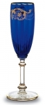bicchiere flute in cristallo imperator blu cobalto baccarat